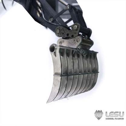 LESU 1/14 Engineering Hydraulic Excavator CAT 374F Modified Quick-Removal Metal Rake Bucket Attachment