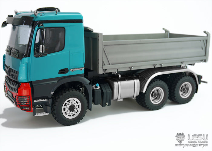 LESU 1/14 Tamiya benz 3348 full drive 6X6 high torque truck model toy hydraulic three-way dump truck