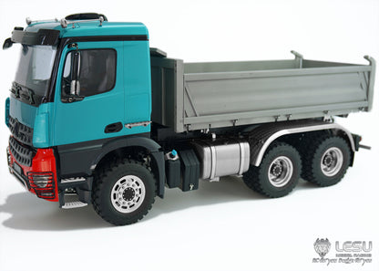 LESU 1/14 Tamiya benz 3348 full drive 6X6 high torque truck model toy hydraulic three-way dump truck