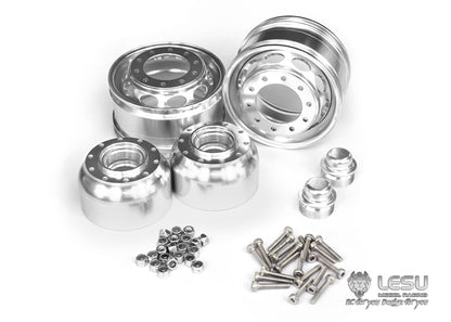 Tamiya 1/14 tractor aluminum alloy front wheel hub W-2016 wide tire 10 holes mud dump truck model LESU