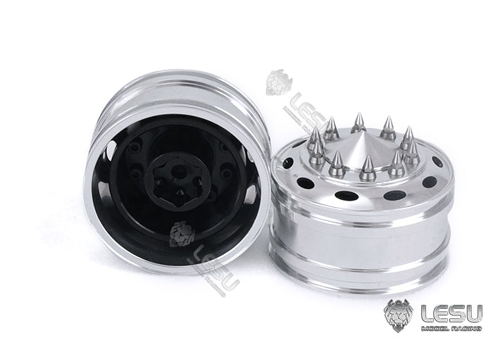 1/14 American simulation truck model toy modification upgrade parts CNC full metal front wide wheel Tamiya LESU