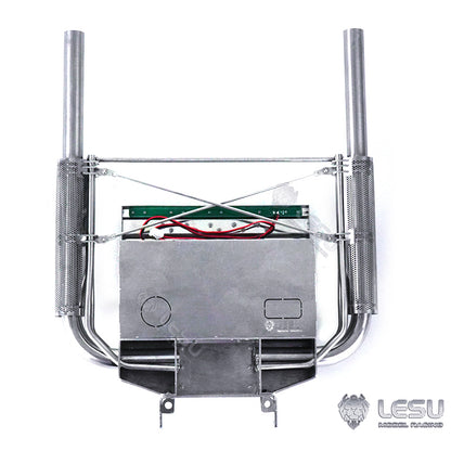 1/14 truck Tamiya tractor equipment rack combined exhaust pipe double chimney with lighting wire rack model modified LESU
