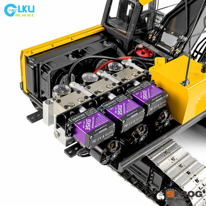 1/14 Sfrog model metal remote control E400 excavator model equipped with three pump system curved linear reversing valve