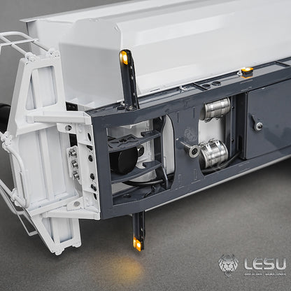 LESU 1/14 Simulation Tamiya Truck Model Hydraulic Lifting Three-Axis U-Bucket Metal Bucket Semi-Trailer Dump Truck