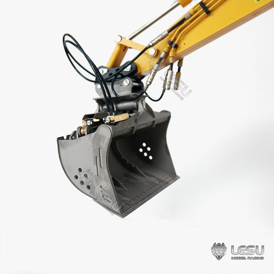 LESU 1/14 simulation hydraulic excavator PC360, wheel excavator, small short tail modified quick-detach metal hydraulic tilt bucket attachment