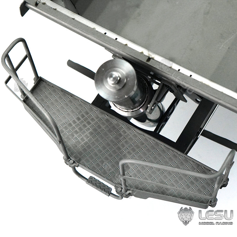 LESU 1/14 Tamiya tractor truck universal hydraulic lift U bucket metal bucket semi-trailer dump truck trailer