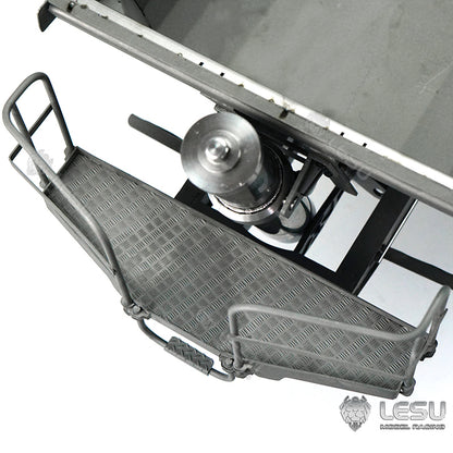 LESU 1/14 Tamiya tractor truck universal hydraulic lift U bucket metal bucket semi-trailer dump truck trailer