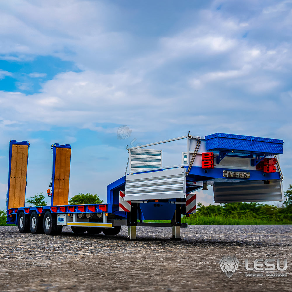 LESU 1/14 Tamiya engineering truck special semi-trailer hydraulic lift tailgate high load equipped with airbag suspension small wheel