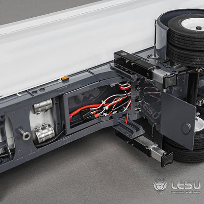 LESU 1/14 Simulation Tamiya Truck Model Hydraulic Lifting Three-Axis U-Bucket Metal Bucket Semi-Trailer Dump Truck