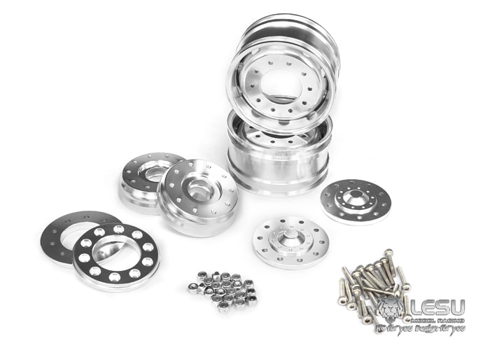 Tamiya 1/14 tractor aluminum alloy front wheel hub W-2017 wide bell mud truck military truck DIY accessories model LESU