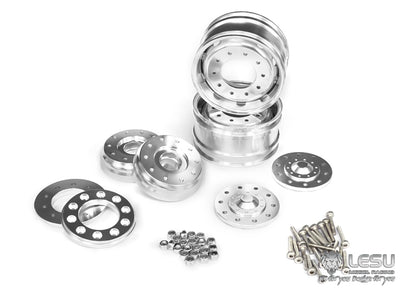 Tamiya 1/14 tractor aluminum alloy front wheel hub W-2017 wide bell mud truck military truck DIY accessories model LESU