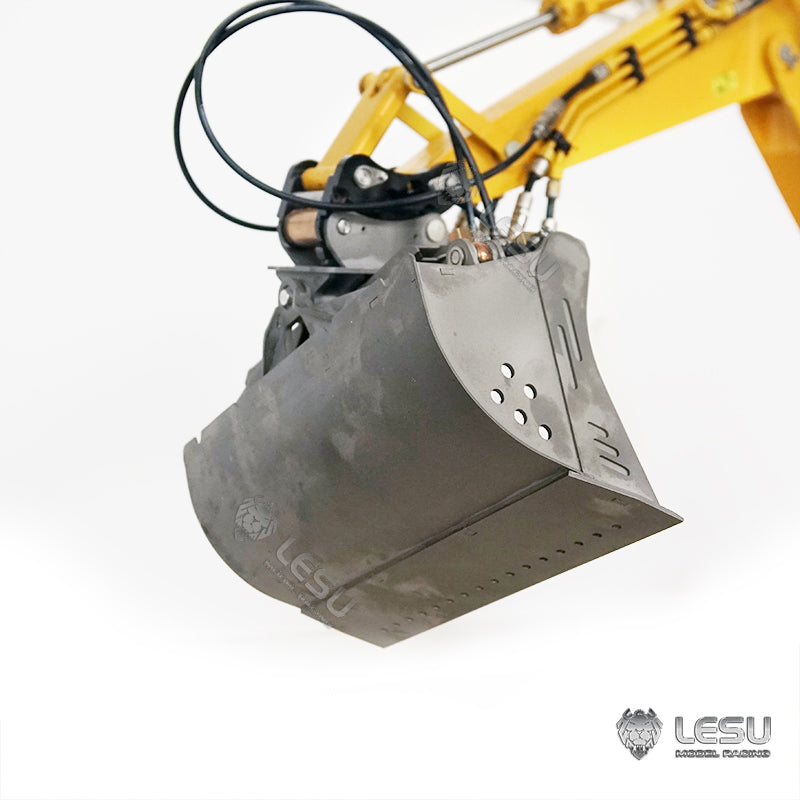 LESU 1/14 simulation hydraulic excavator PC360, wheel excavator, small short tail modified quick-detach metal hydraulic tilt bucket attachment