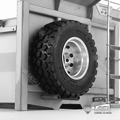 LESU 1/14 Tamiya MAN 8X8 hydraulic dump truck model modified stainless steel one-way bucket