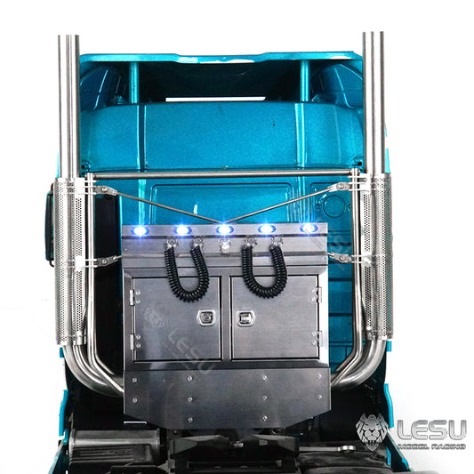 1/14 truck Tamiya tractor equipment rack combined exhaust pipe double chimney with lighting wire rack model modified LESU