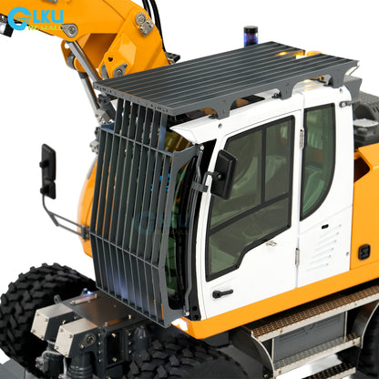 CUT 1/14 RC Hydraulic Wheeled Excavator LR914 8-ways Valve RTR Metal Remote Control 4*4 Digger Model Axle Lock Flysky PL18EV Lite