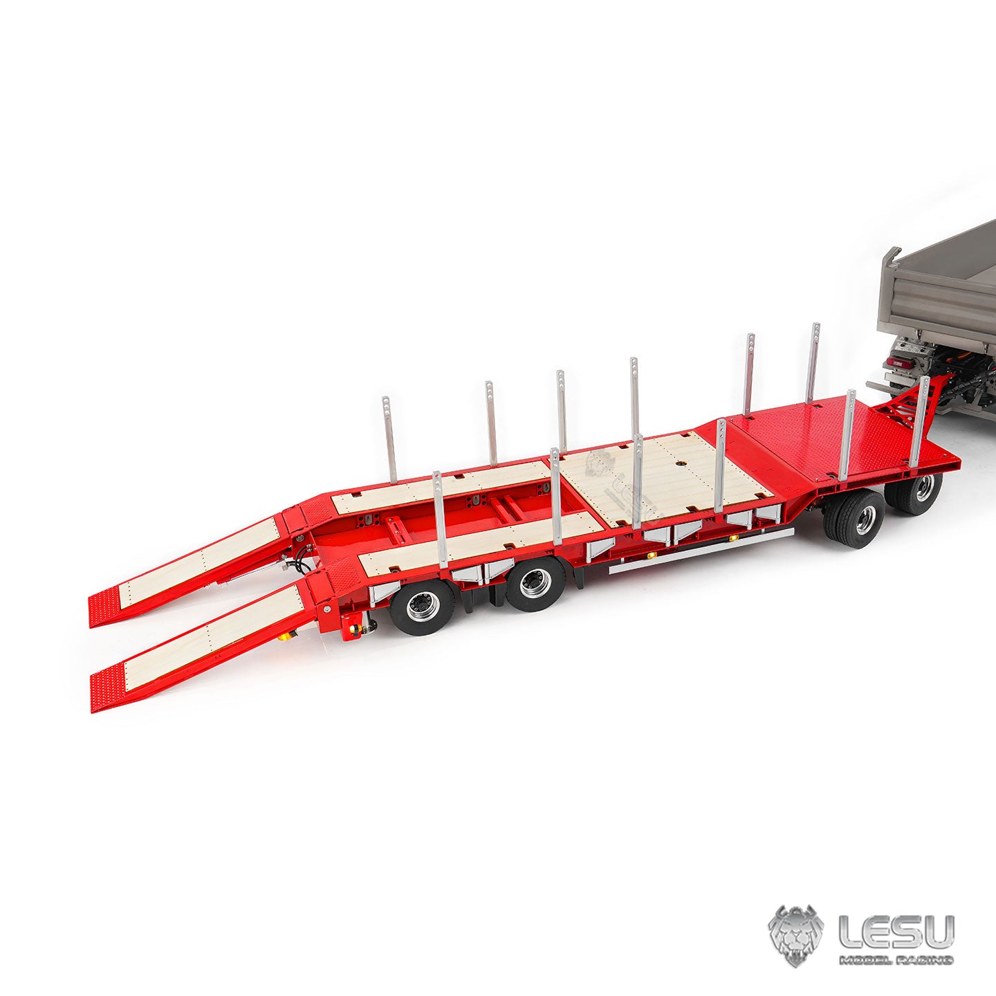 LESU 1/14 Hydraulic Engineering Trailer Small Wheel Trailer LS-A0049 Suitable for Tamiya Dump Truck Heavy Duty Tractor