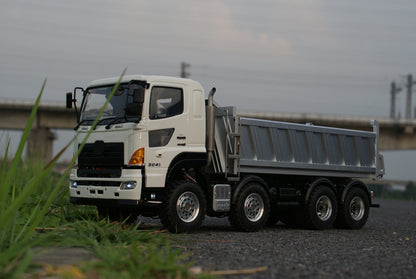LESU 1/14 Hino Simulation Hydraulic Dump Truck Model Full Drive 8X8 Differential Lock Central Differential