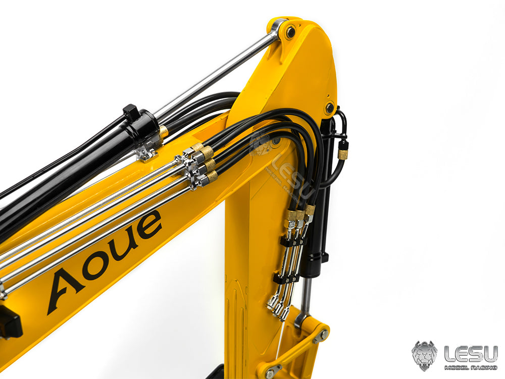 LESU 1/14 Aoue CX245 two-section boom short tail crawler excavator with front shovel 8-way valve