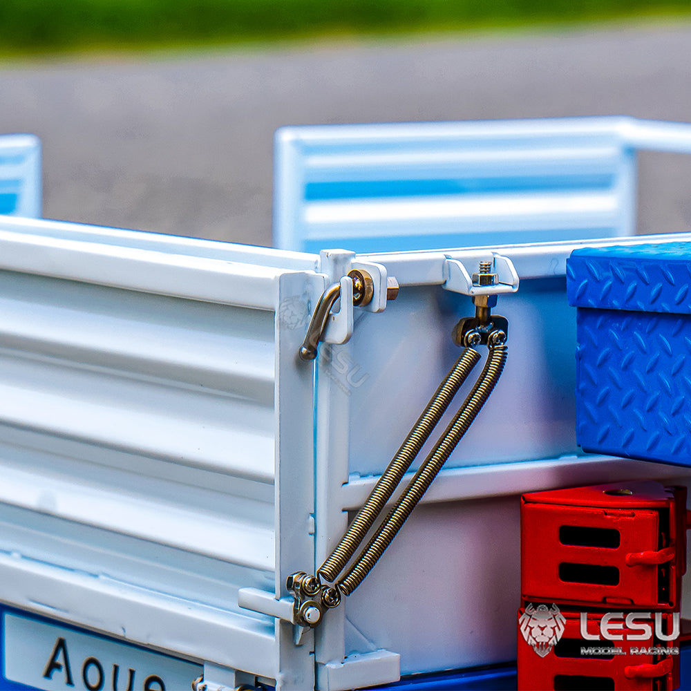 LESU 1/14 Tamiya engineering truck special semi-trailer hydraulic lift tailgate high load equipped with airbag suspension small wheel