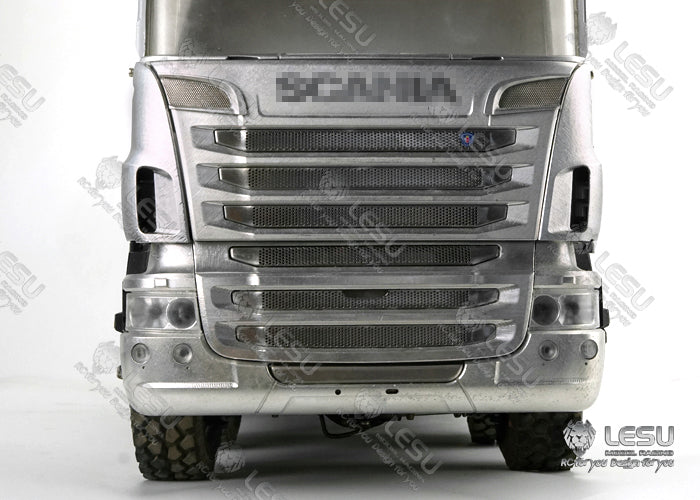 1/14 Truck Model R730 Front Grille Bumper Set Tamiya Tractor DIY Metal CNC Parts LESU