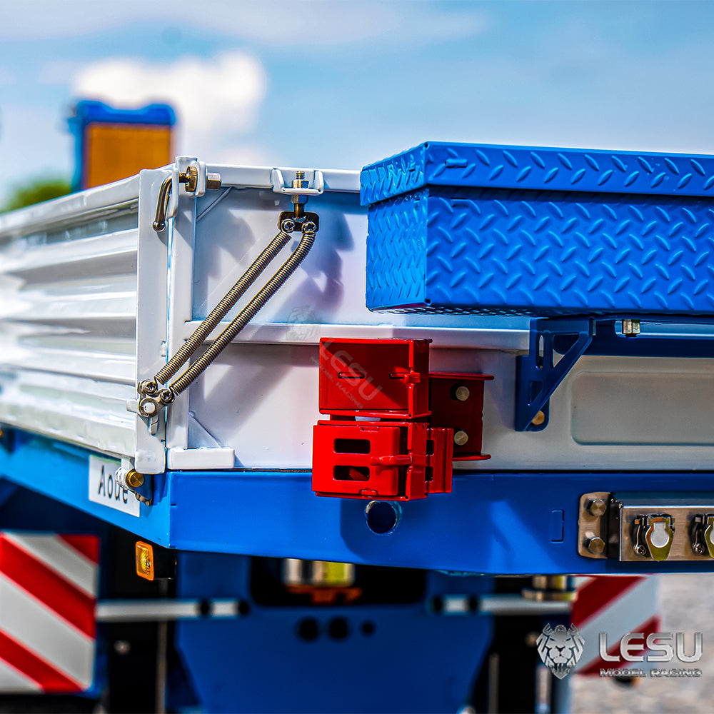 LESU 1/14 Tamiya engineering truck special semi-trailer hydraulic lift tailgate high load equipped with airbag suspension small wheel