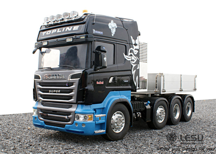 LESU 1/14 Tamiya Scania R470 R620 heavy tractor truck 8X8 full drive differential lock axle finished chassis remote control model