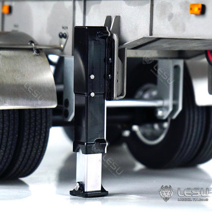 LESU 1/14 Tamiya tractor truck universal hydraulic lift U bucket metal bucket semi-trailer dump truck trailer
