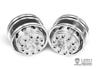 1/14 truck Tamiya tractor W-2018 wide wheel 10-hole aluminum alloy front wheel mud head modified model LESU