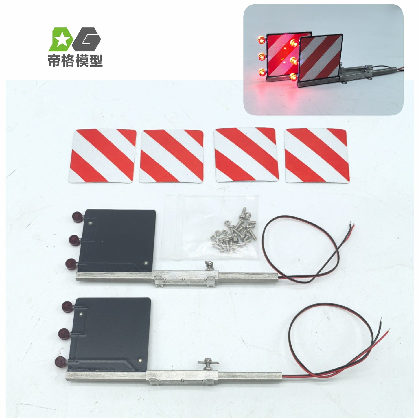 DG Model Tamiya 1/14 Tow Truck Width Indicator, Warning Sign, Trailer Light