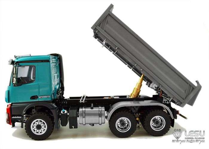 LESU 1/14 Tamiya benz 3348 full drive 6X6 high torque truck model toy hydraulic three-way dump truck