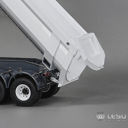 LESU 1/14 Simulation Tamiya Truck Model Hydraulic Lifting Three-Axis U-Bucket Metal Bucket Semi-Trailer Dump Truck