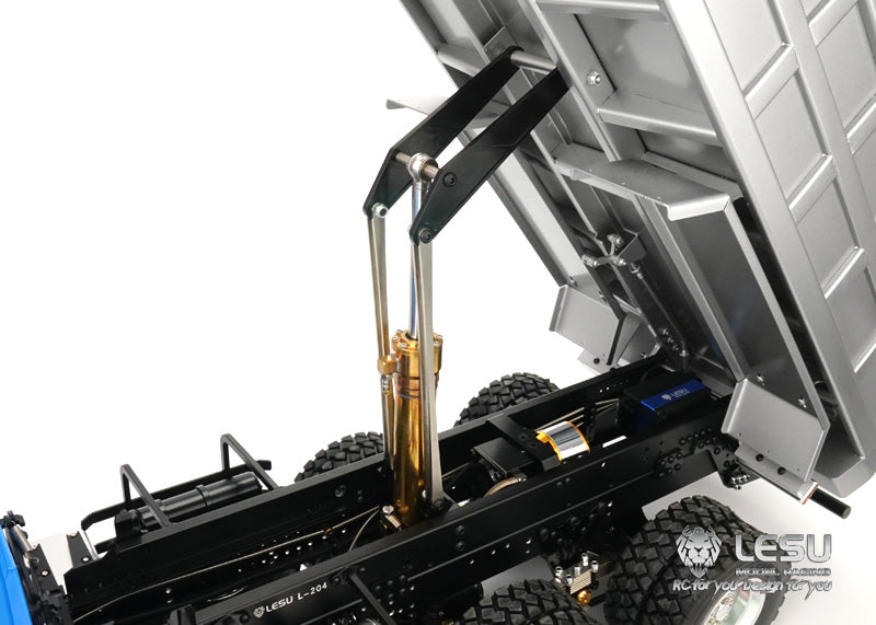 LESU 1/14 Tamiya Hino Truck Metal 6X6 High Torque Hydraulic Dump Truck Model Chinese Style LS-20130014-B