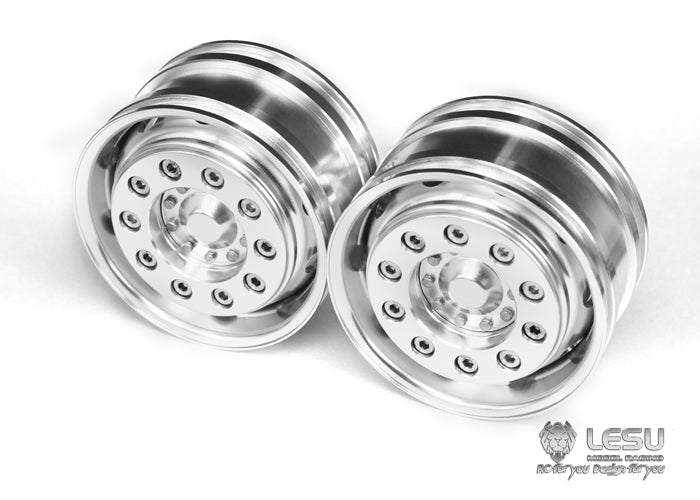 Tamiya 1/14 tractor aluminum alloy front wheel hub W-2017 wide bell mud truck military truck DIY accessories model LESU