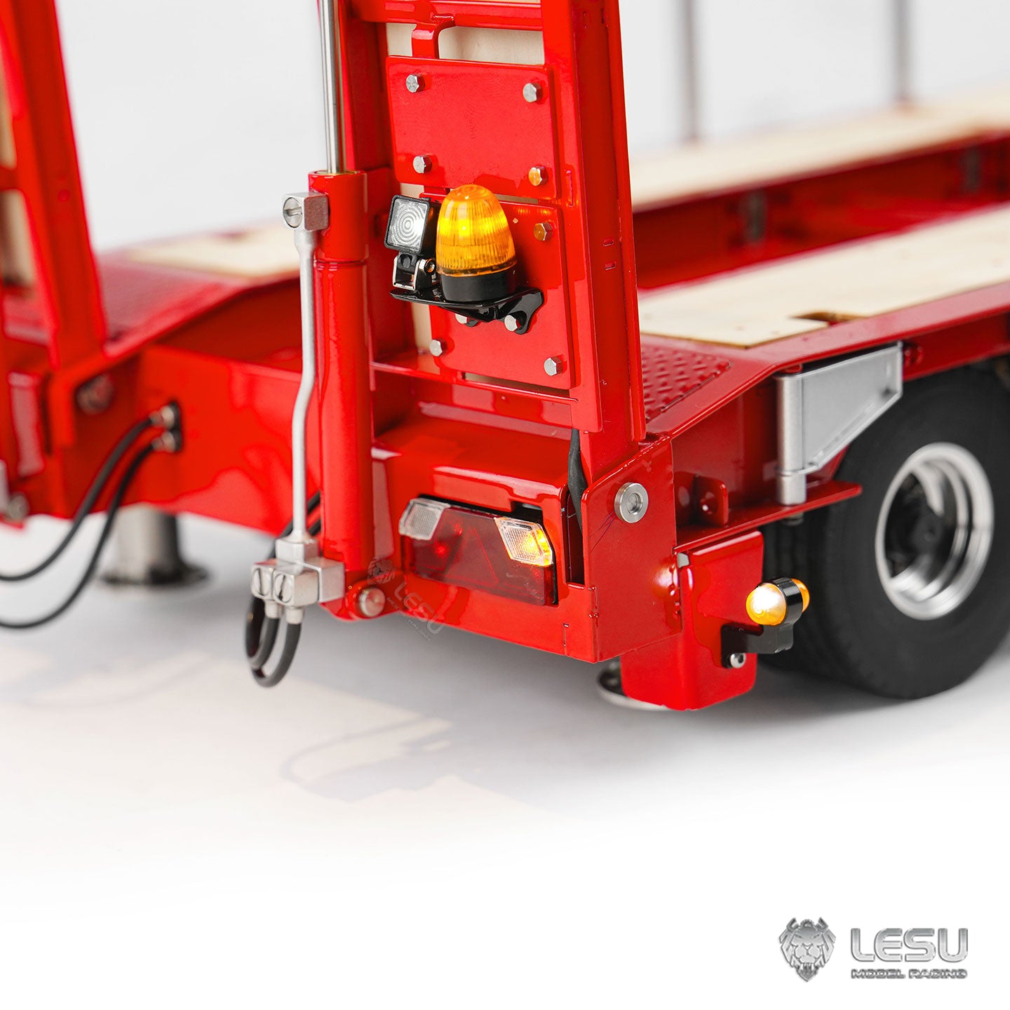 LESU 1/14 Hydraulic Engineering Trailer Small Wheel Trailer LS-A0049 Suitable for Tamiya Dump Truck Heavy Duty Tractor