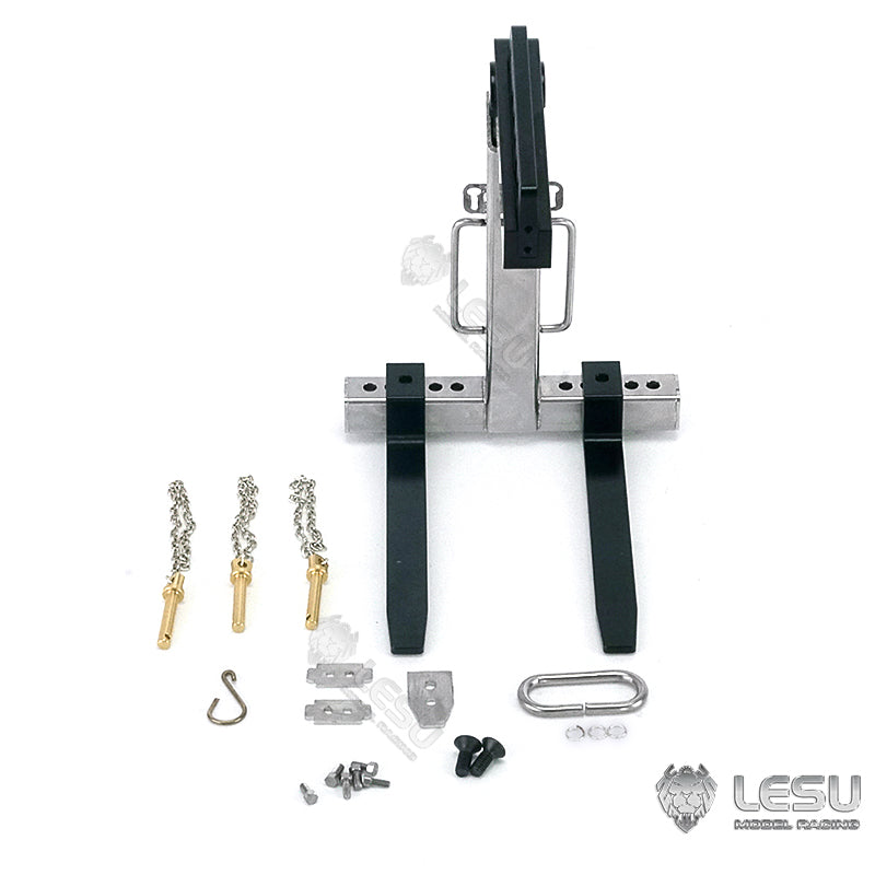 LESU 1/14 simulation remote control model toy truck crane manual balance metal plate fork attachment