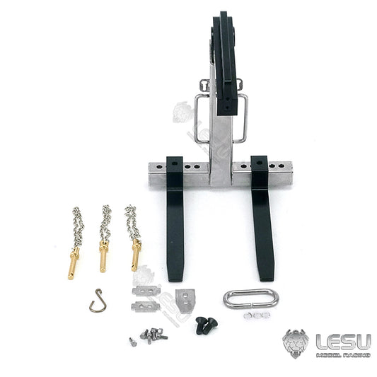 LESU 1/14 simulation remote control model toy truck crane manual balance metal plate fork attachment