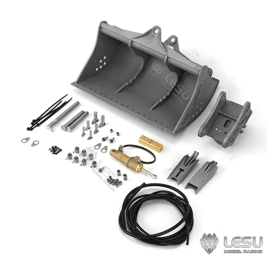 LESU 1/14 Engineering Machinery Model Excavator ET35 Modified Quick Release Tool Hydraulic Tilt Bucket Attachment