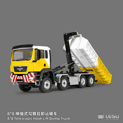 1/14 TGS 8×8 Telescopic Full‑Dump Roll‑Off Truck, 1‑Pump 5‑Spool Valve V2.0, LESU LS‑Z0090