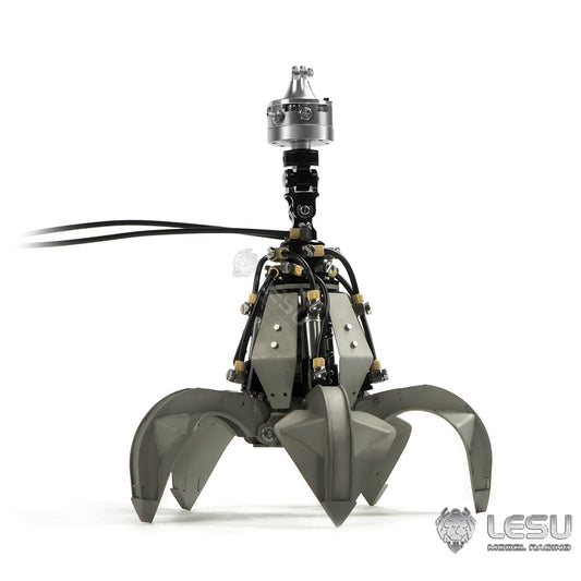 LESU 1/14 Truck Remote Control Model Toy Truck Crane Upgrade Parts Full Metal Hydraulic Rotating Claw Bucket