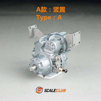 Scaleclub Model Metal Simulation Central Differential with Locking Transfer Case A B C D for 1/14 RC Truck Model Upgrade Parts