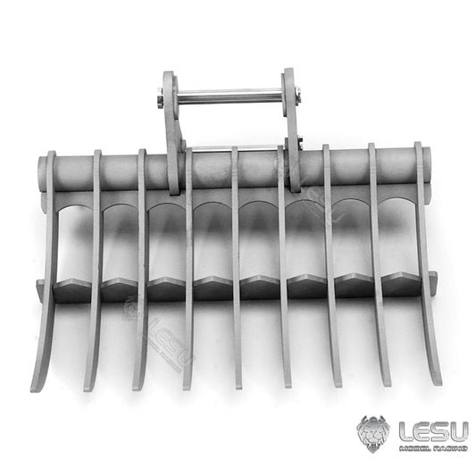 LESU 1/14 Engineering Hydraulic Excavator CAT 374F Modified Quick-Removal Metal Rake Bucket Attachment