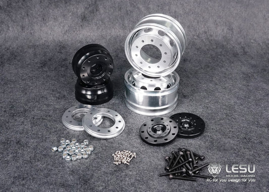 1/14 truck Tamiya tractor W-2018 wide wheel 10-hole aluminum alloy front wheel mud head modified model LESU