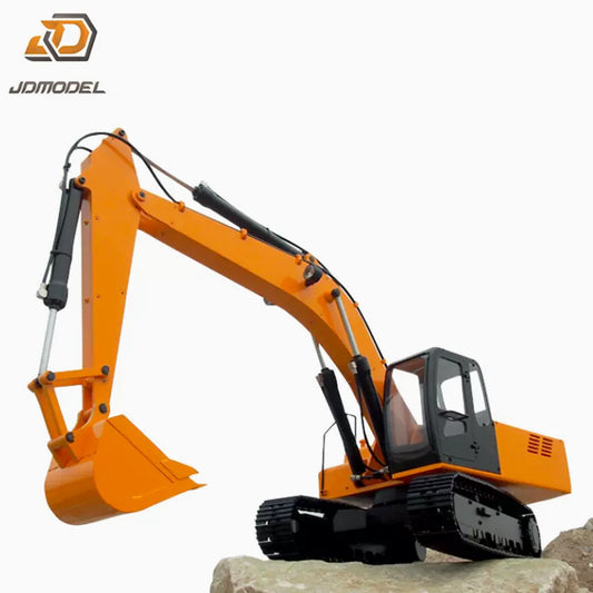 JDMODEL 1/12 24KG JDM-1 RC Hydraulic Metal Excavator Engineering Model Toy Lighting System i6s Remote Control