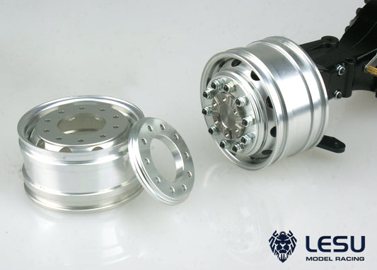 1/14 truck Tamiya tractor W-2041-C flange front wheel hub car model aluminum alloy wide tire model LESU