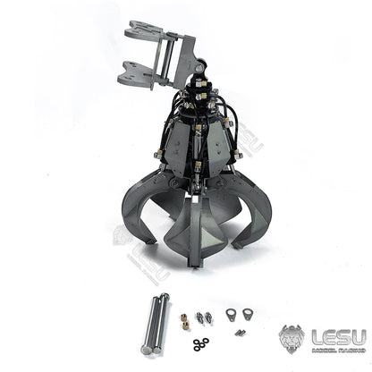 LESU 1/14 Metal Hydraulic Model Excavator Toy Quick Change Hydraulic Grab Bucket Attachment AT-C0039
