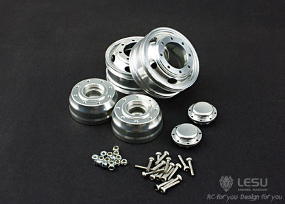 1/14 truck front axle wheel hub W-2009 narrow tire aluminum alloy wheel hub Tamiya tractor mud head model LESU