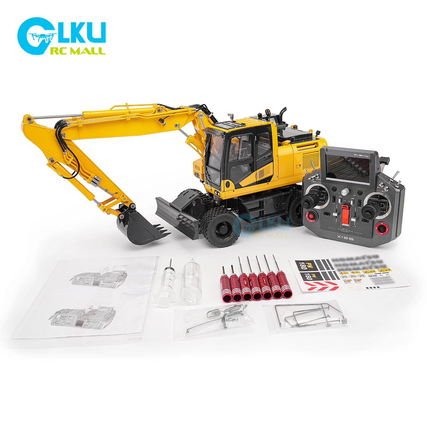 DKMODEL 1/12 PW180 Wheeled RC Hydraulic Excavator