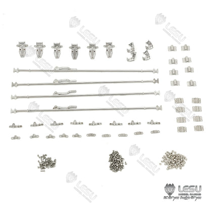 LESU 1/14 Truck Model Long 6X4 Flatbed Truck Modified Stainless Steel Container LS-A0015