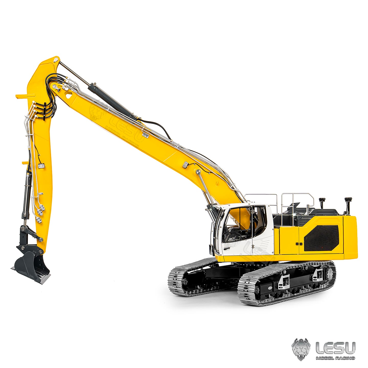 1/14 scale engineering remote-controlled hydraulic model CNC 7-way directional valve Aoue-945 long boom excavator BA-B0034
