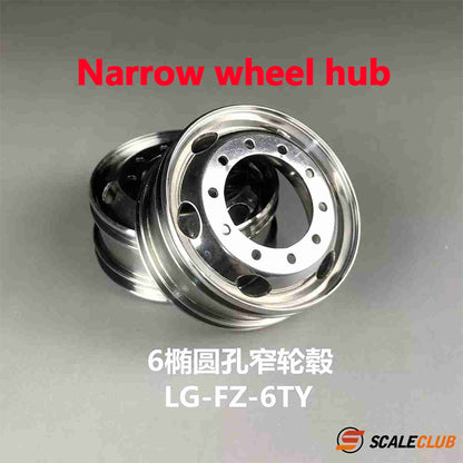 scaleclub 1/14 Tamiya tractor truck dump truck metal upgrade wheel 6 oval hole type